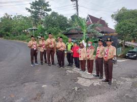 Pramuka Pangkalan Kalurahan Girisekar, Kapanewon Panggang turut andil bersiaga di GKJ Girisekar